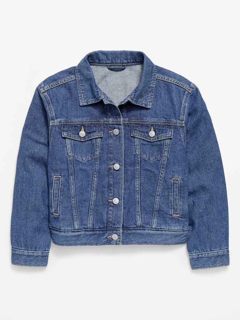 Oversized Denim Trucker Jacket for Girls