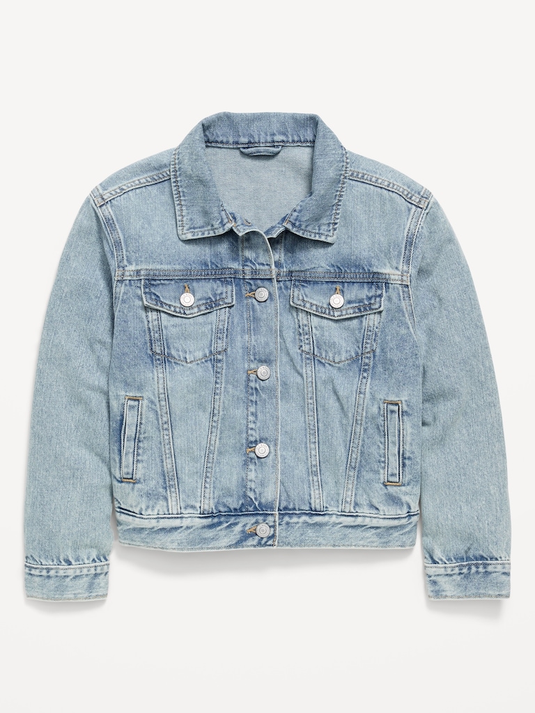 Oversized Denim Trucker Jacket for Girls