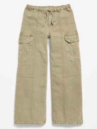 Pull-On Low-Rise Super Baggy Wide-Leg Cargo Jeans for Girls
