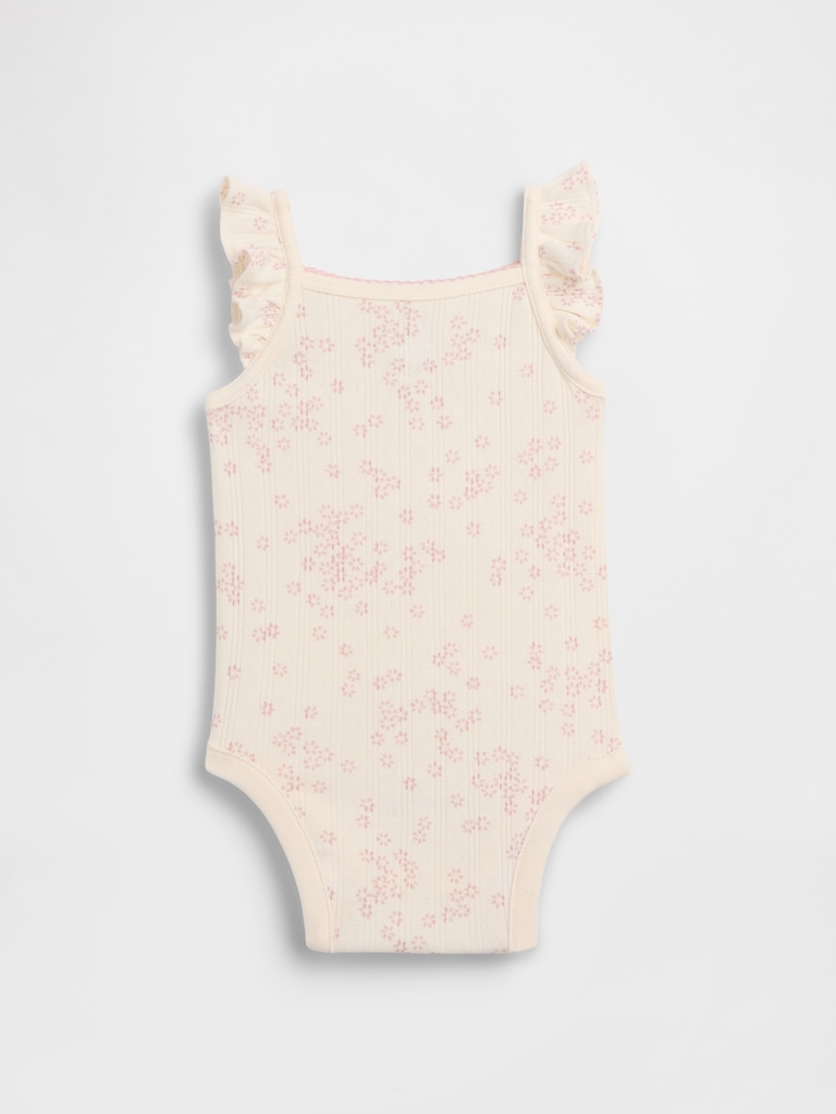 Baby Pointelle Rib Floral Tank Bodysuit