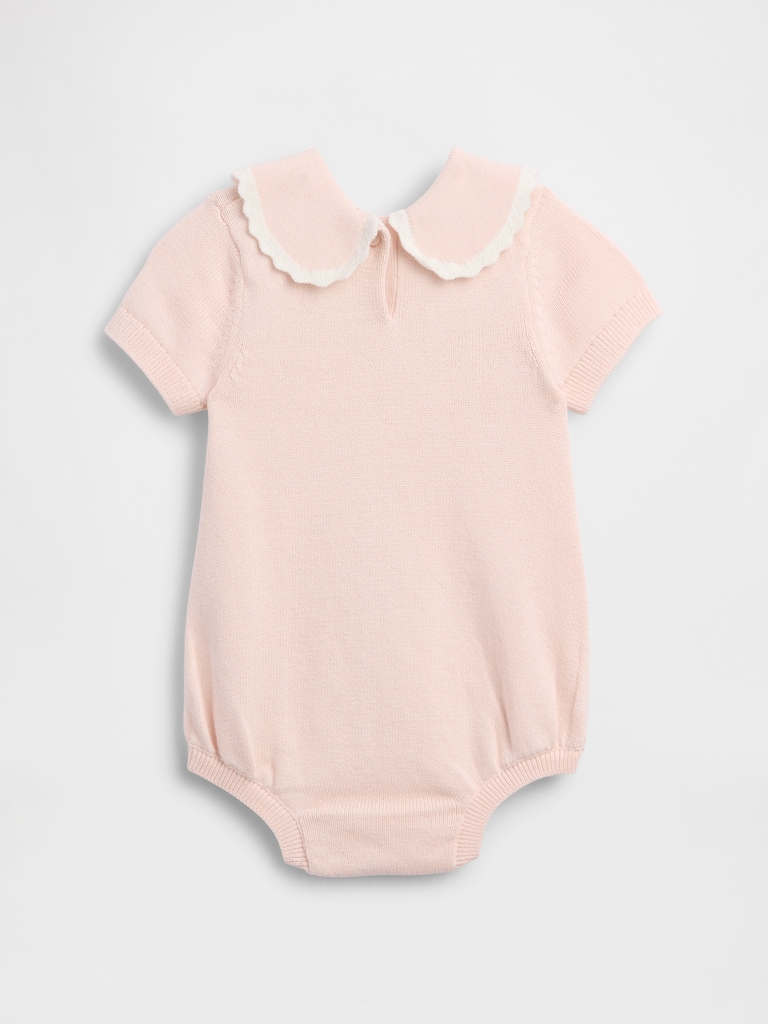 Baby Embroidered Collar Sweater Bodysuit