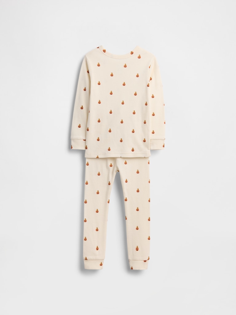 Kids & Baby Organic Brushed Cotton Pumpkin Bear PJ Set