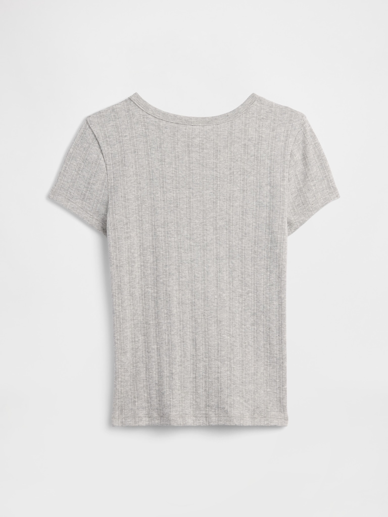 Kids Pointelle Keyhole T-Shirt