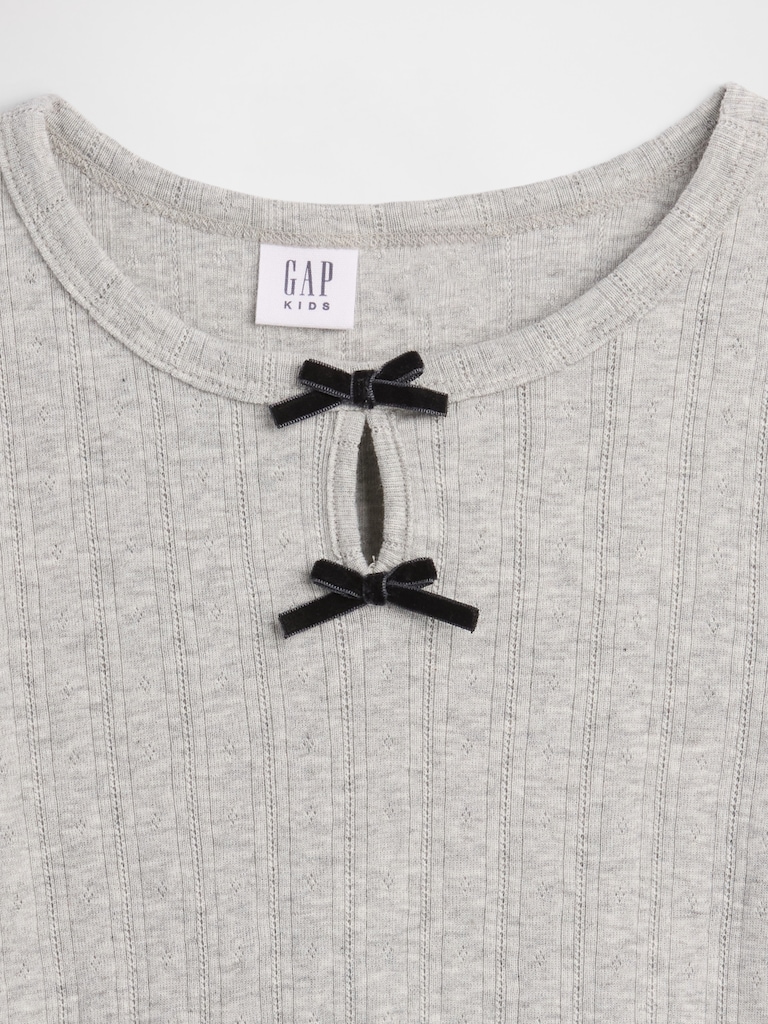 Kids Pointelle Keyhole T-Shirt