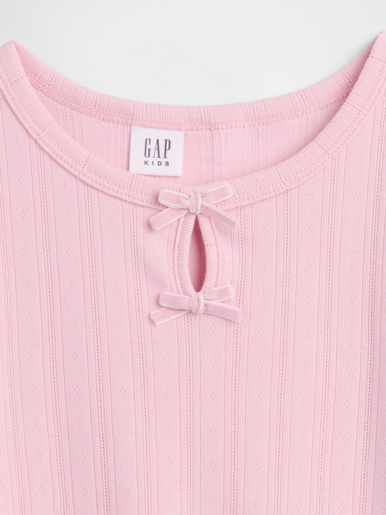 Kids Pointelle Keyhole T-Shirt