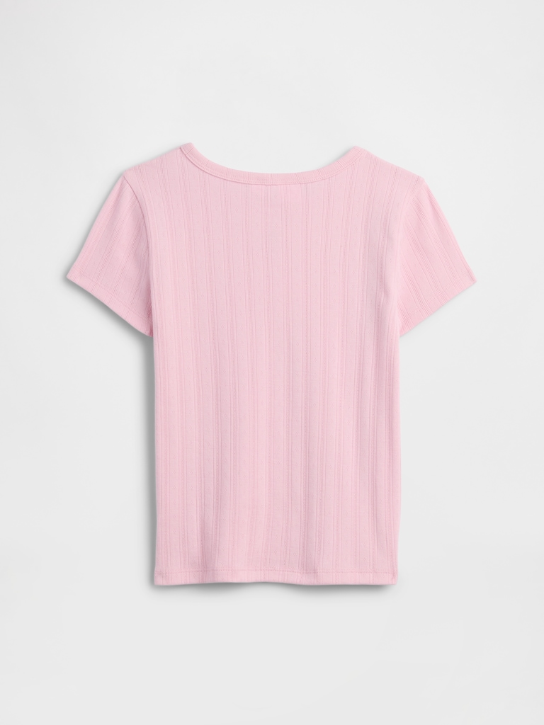 Kids Pointelle Keyhole T-Shirt