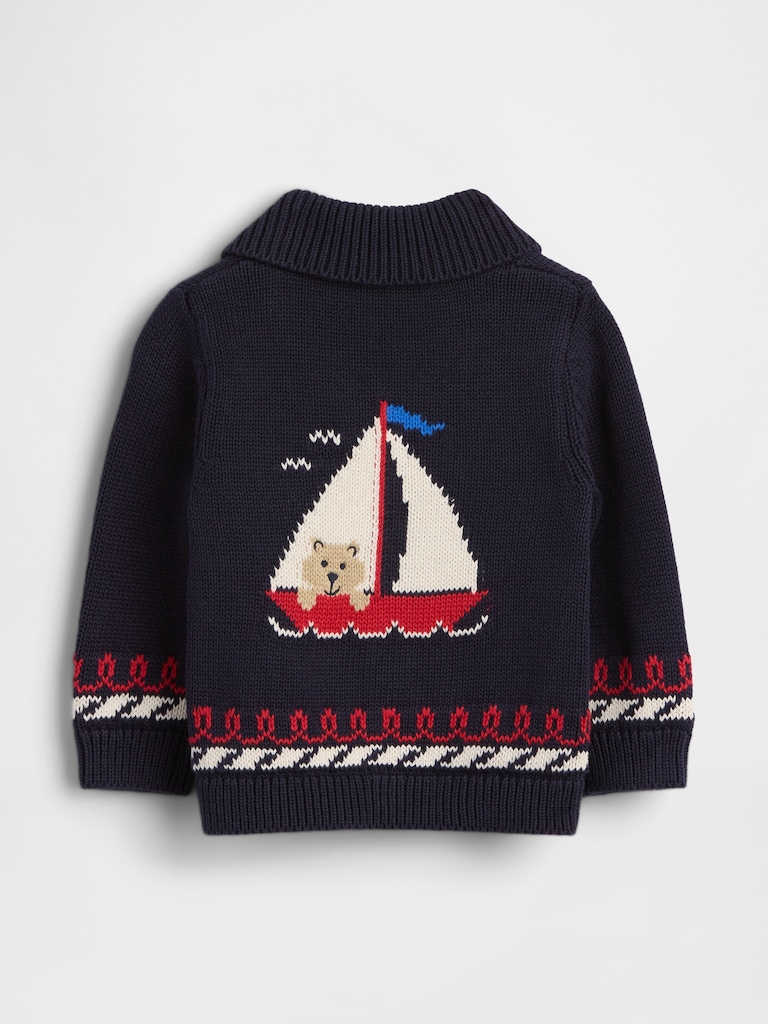 Baby Nautical Shawl Cardigan Sweater
