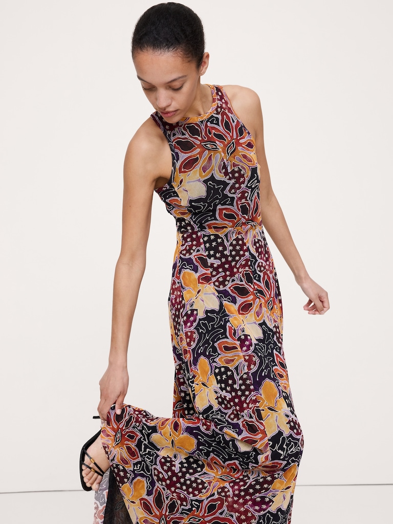 Mesh Tank Maxi Dress