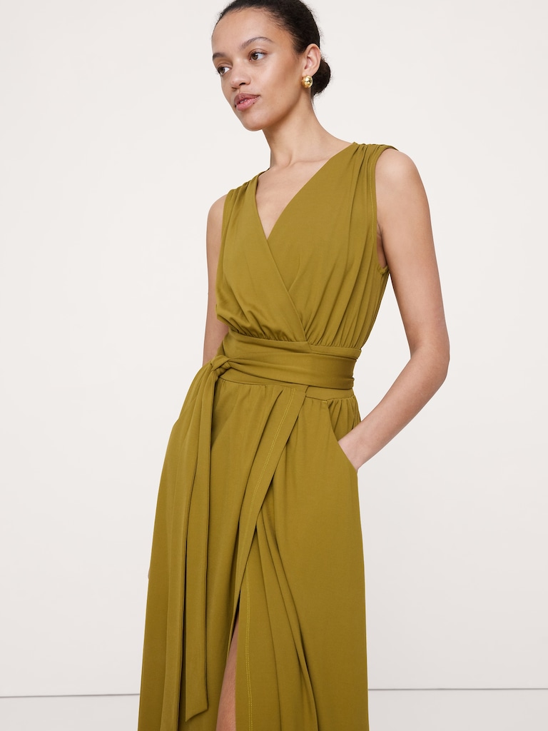 Knit Wrap Maxi Dress