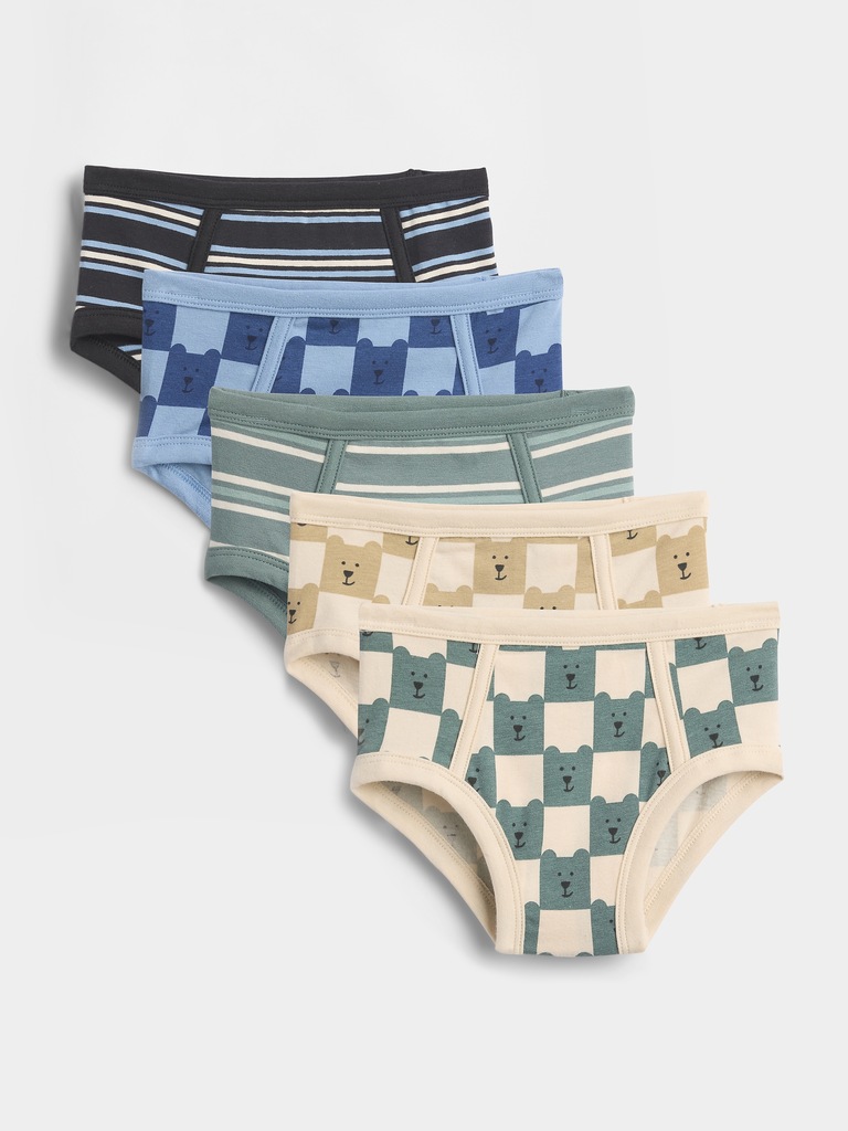 Toddler Organic Stretch Cotton Brannan Bear Briefs (5-Pack)
