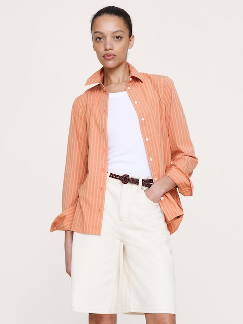 strapless open back dress Beatrice Sport Poplin Stretch Women Shirt Orange – 7 Camicie main image 1