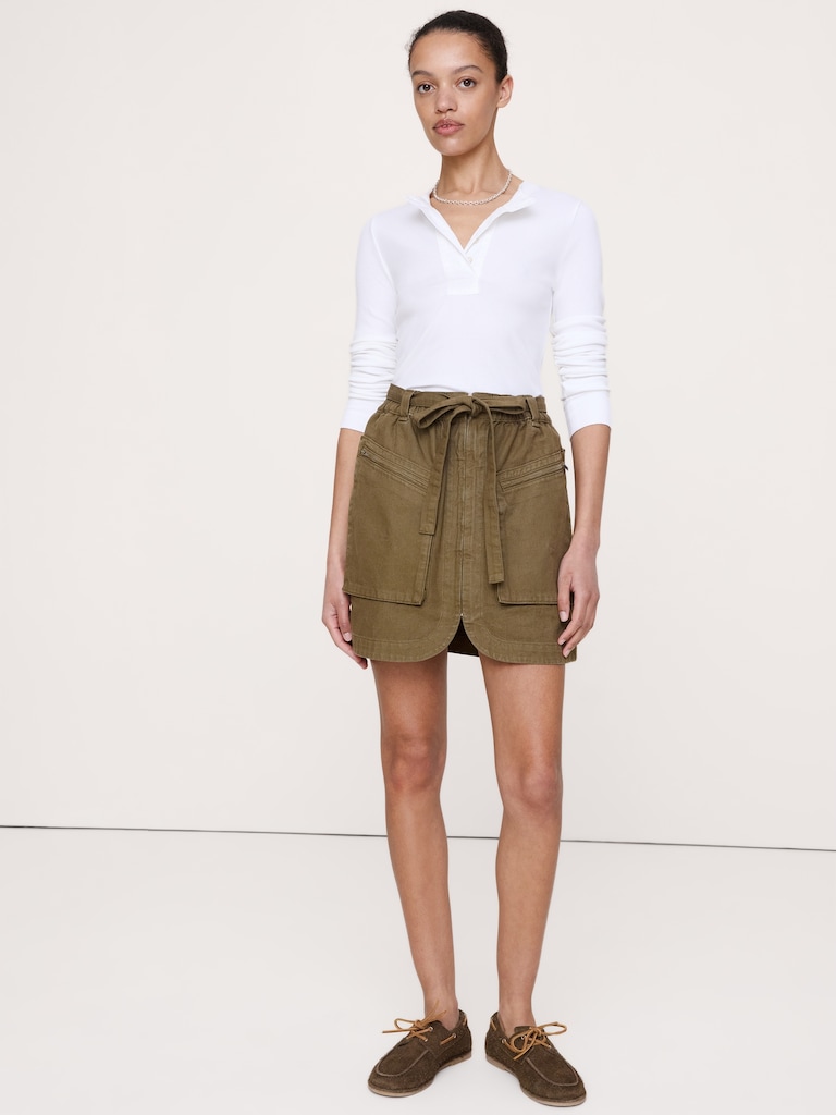 Jupe courte utilitaire en coton