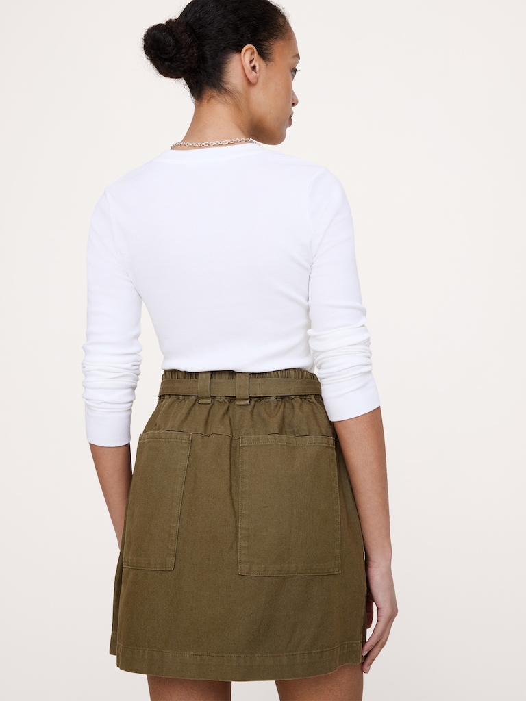 Jupe courte utilitaire en coton