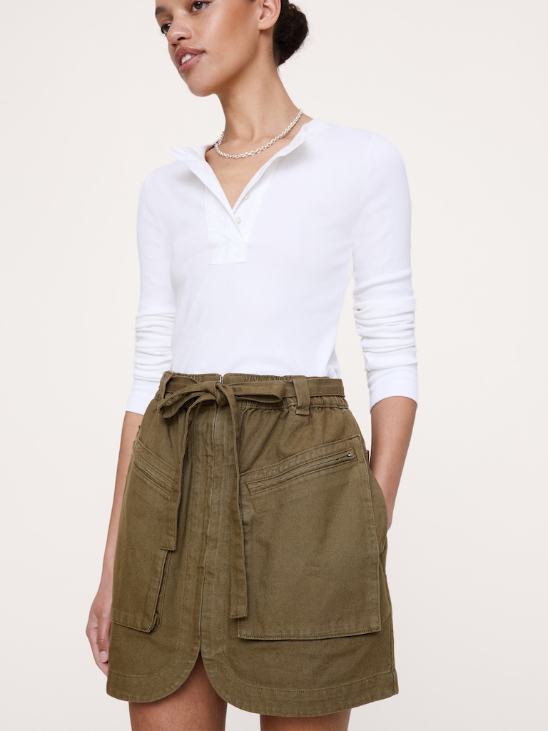 Jupe courte utilitaire en coton