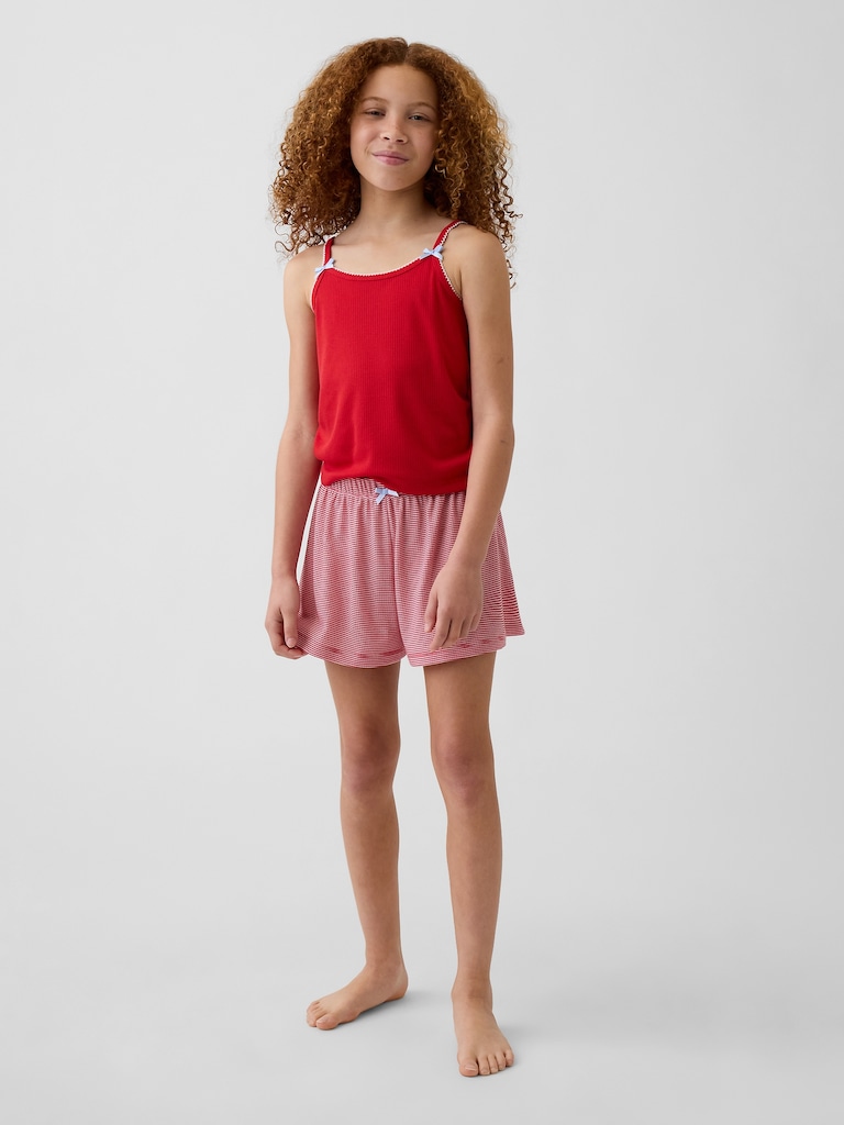 Kids Recycled Rib PJ Shorts