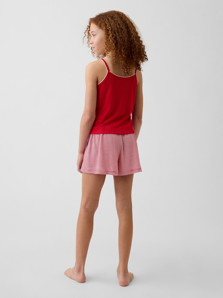 Kids Recycled Rib PJ Shorts
