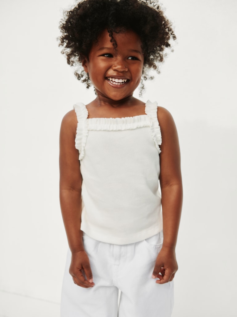 Baby & Toddler Rib Ruffle Apron Tank Top