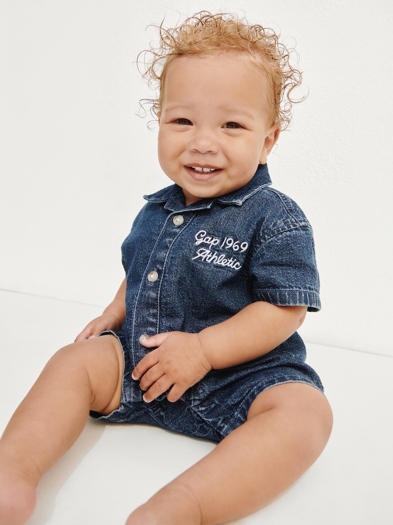 Baby Denim Gap Logo Shorty One-Piece