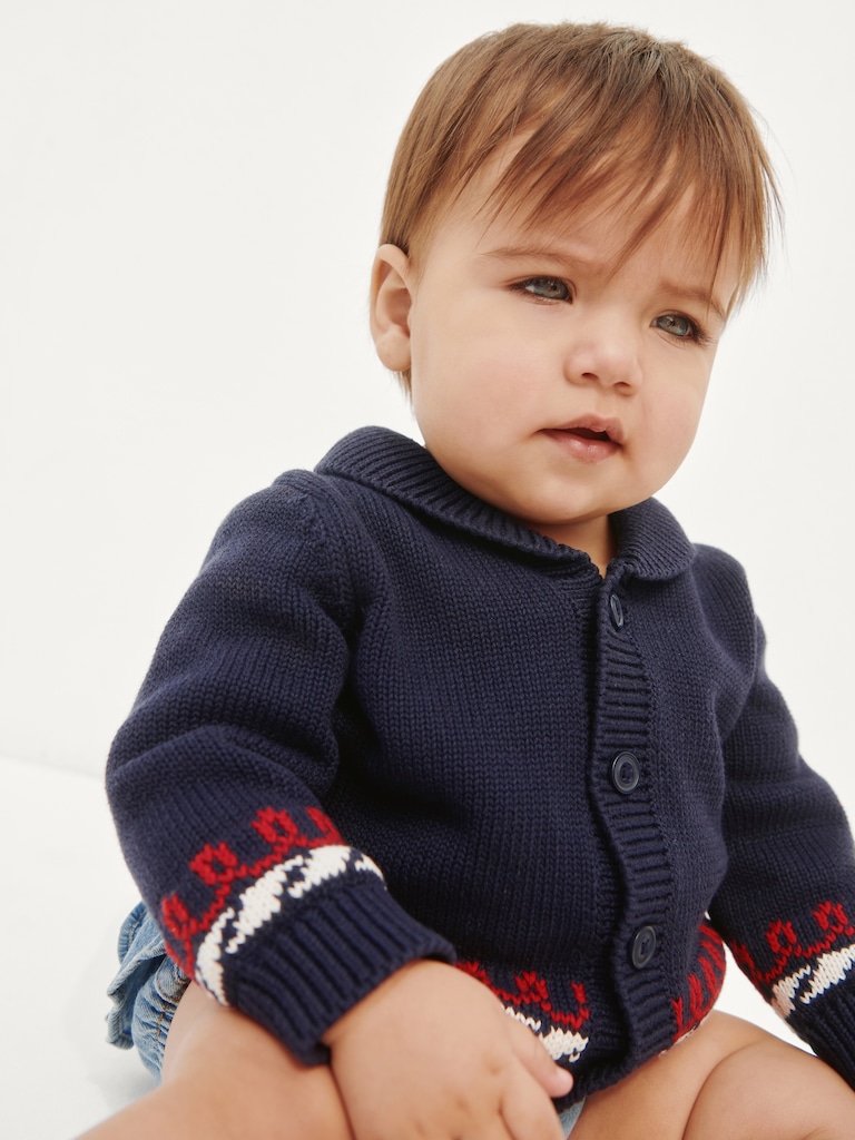 Baby Nautical Shawl Cardigan Sweater