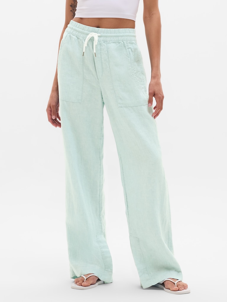 Retreat Linen High Rise Wide Leg Pant