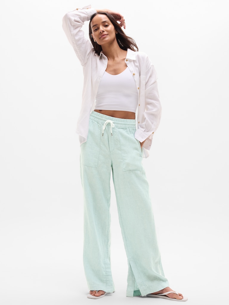 Retreat Linen High Rise Wide Leg Pant