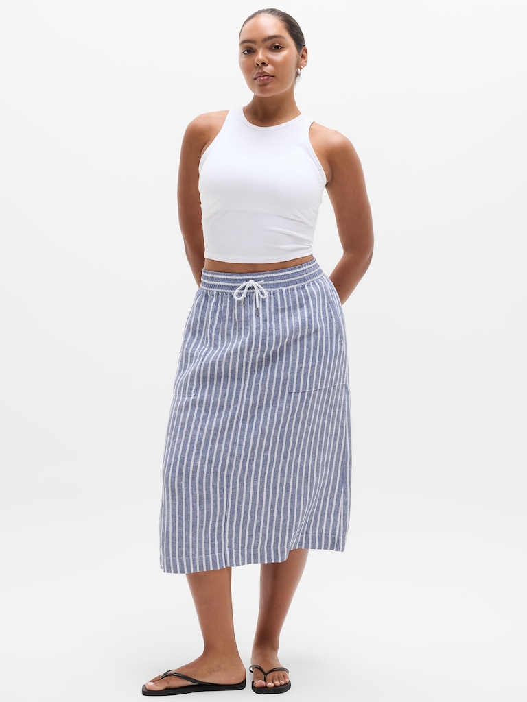 Retreat Linen Midi Skirt
