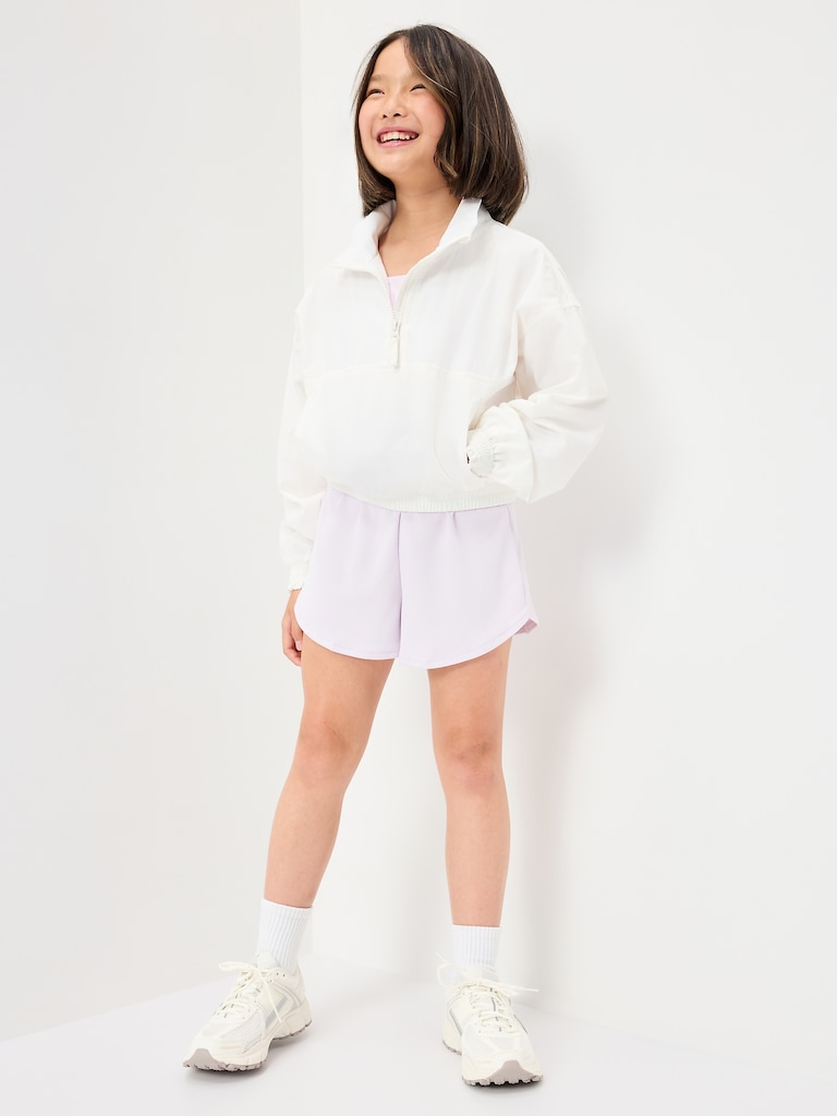 High-Waisted Mesh Dolphin-Hem Shorts for Girls