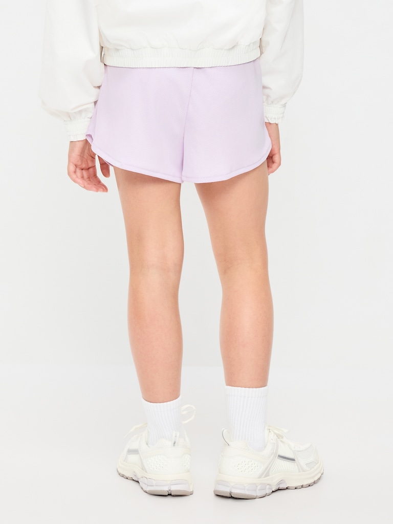 High-Waisted Mesh Dolphin-Hem Shorts for Girls