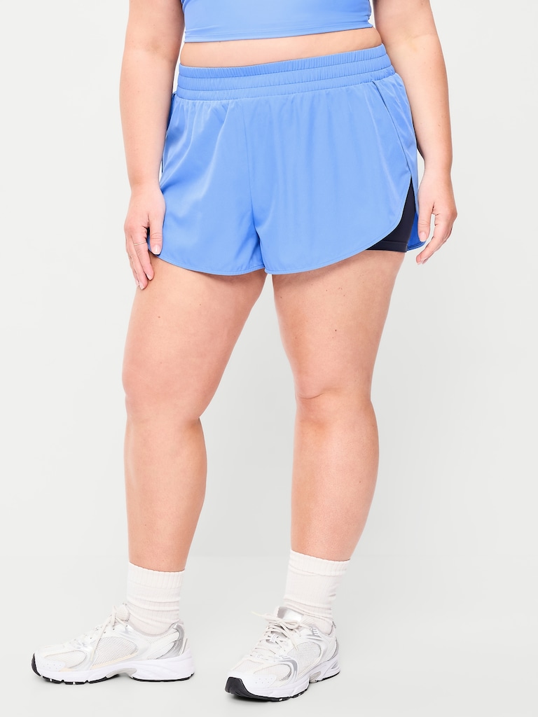 High-Waisted StretchTech 2-In-1 Run Shorts