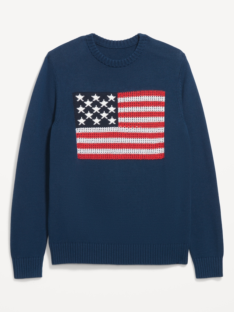 Crew-Neck Flag Sweater