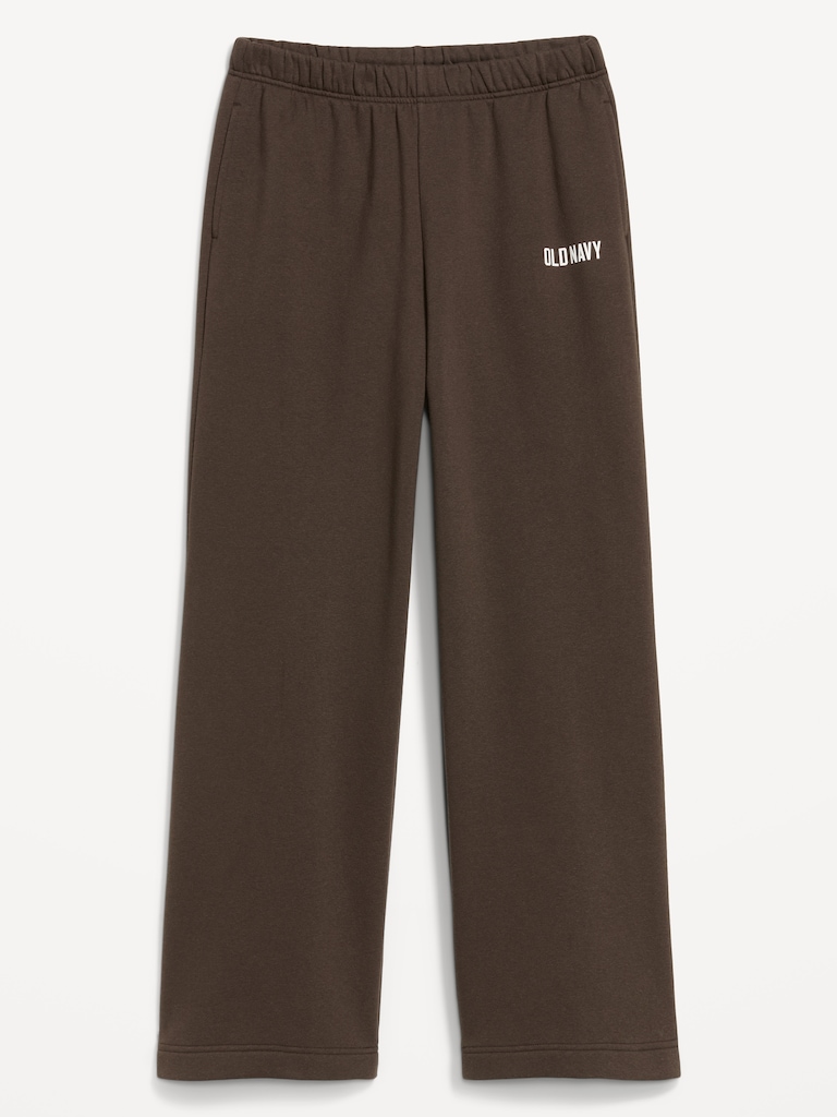 High-Waisted Fleece Wide-Leg Sweatpants
