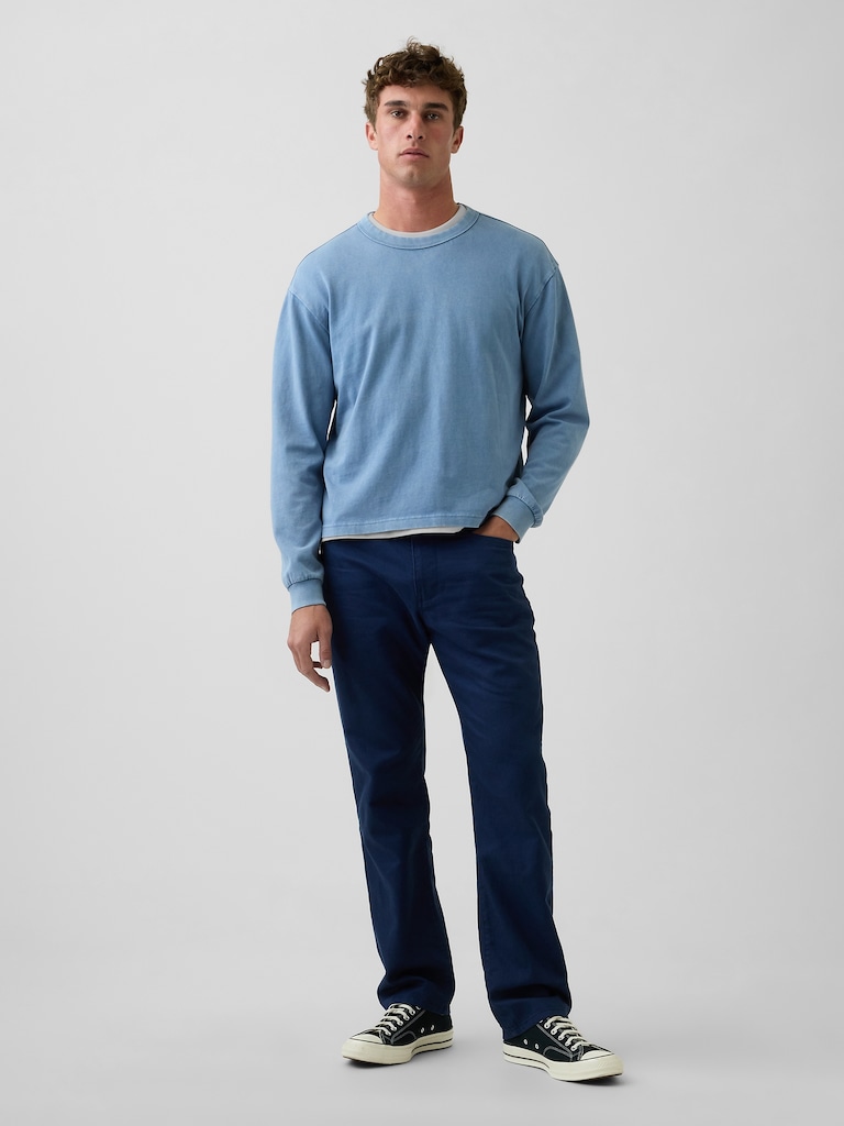 Linen-Cotton Relaxed Straight Pants