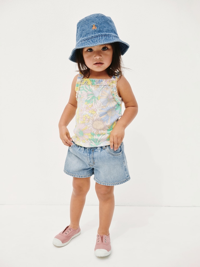 Camisole côtelée à encolure tablier pour Bébé et Tout-petit