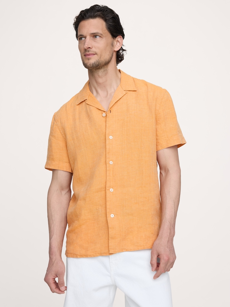 Chemise de vacances à coupe standard en lin