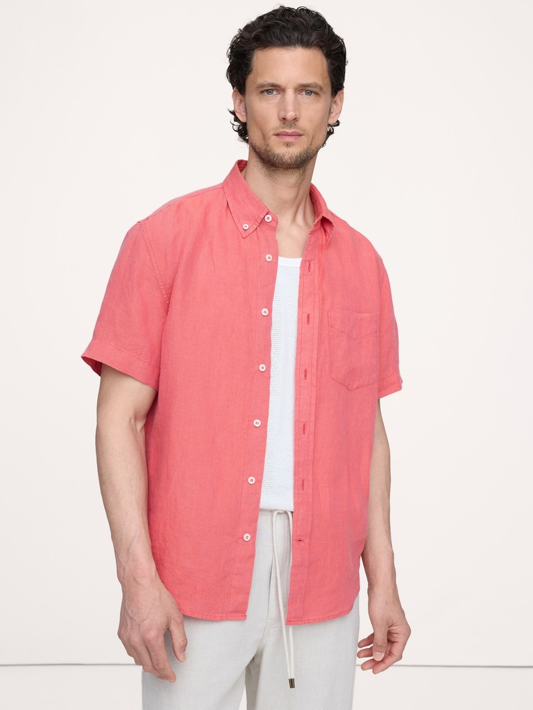 Standard-Fit Linen Short-Sleeve Shirt