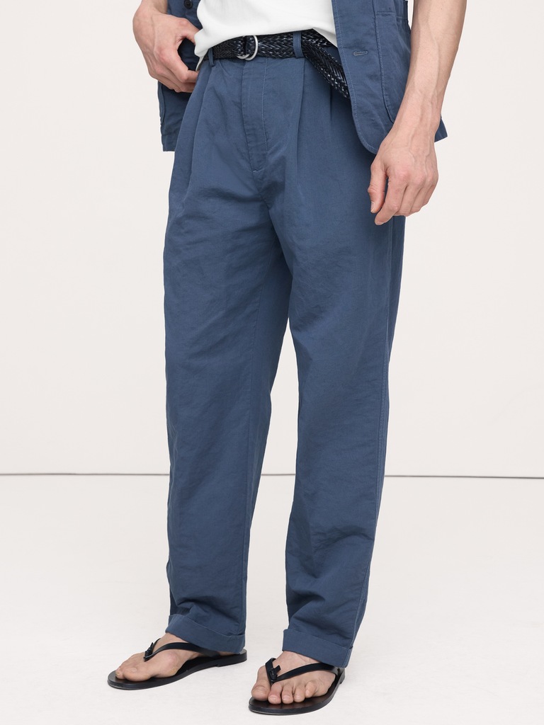 Archive Reissue Pleated Italian Linen-Cotton Pant