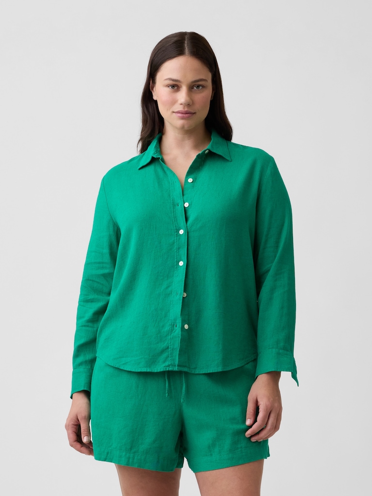 4" Pull-On Linen-Blend Shorts