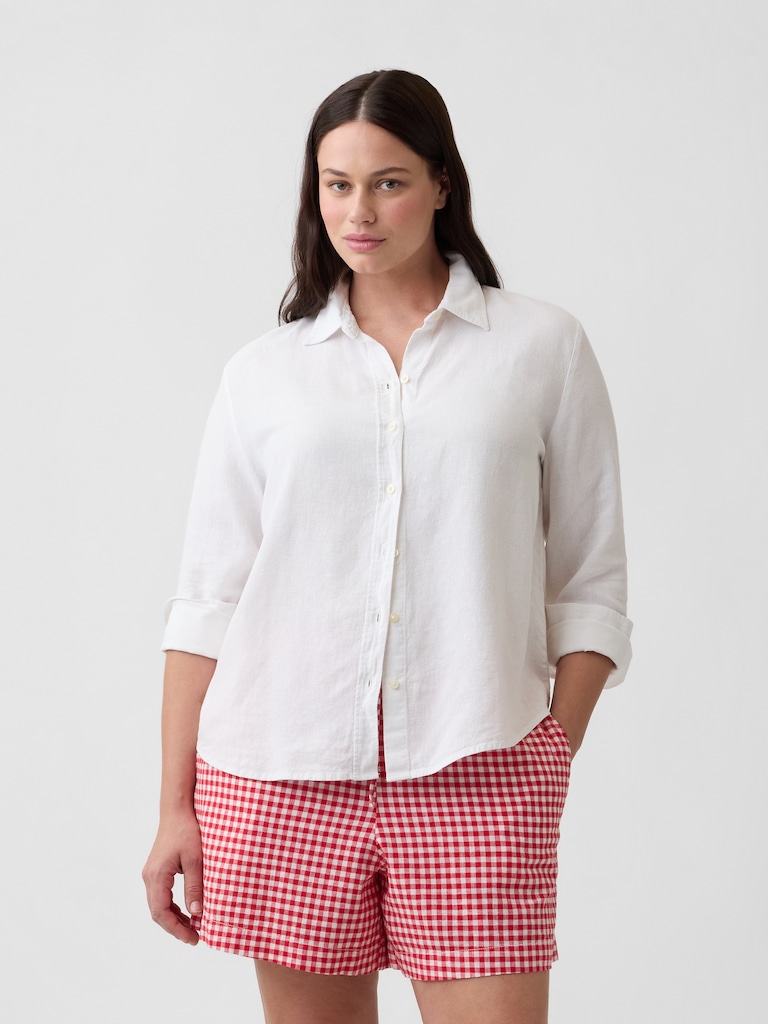 4" Pull-On Linen-Blend Shorts