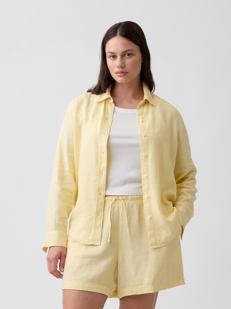 4" Pull-On Linen-Blend Shorts