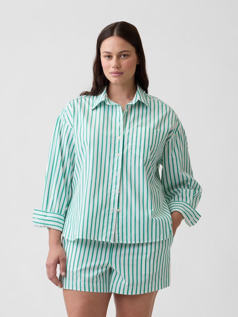 Relaxed Pull-On Poplin Shorts