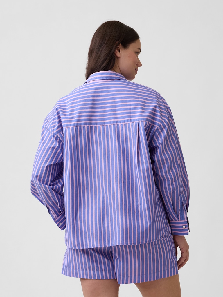 Relaxed Pull-On Poplin Shorts