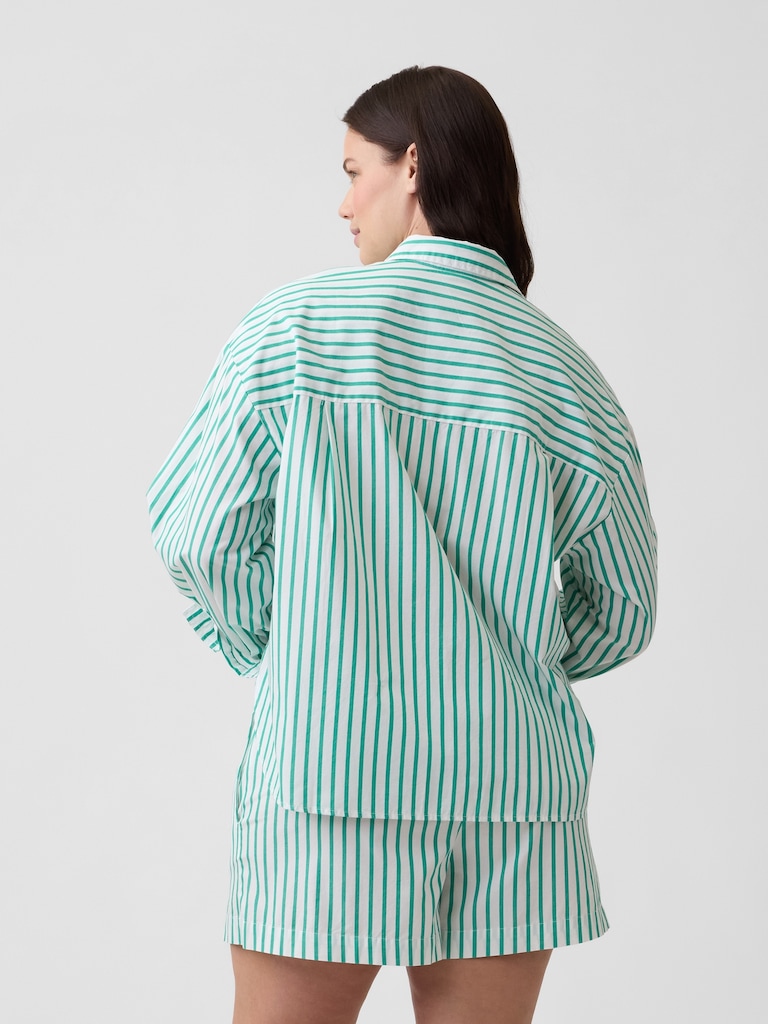 Relaxed Pull-On Poplin Shorts