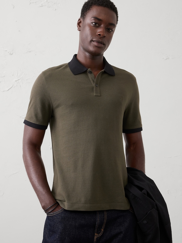 Slim-Fit Monogram Pique Polo