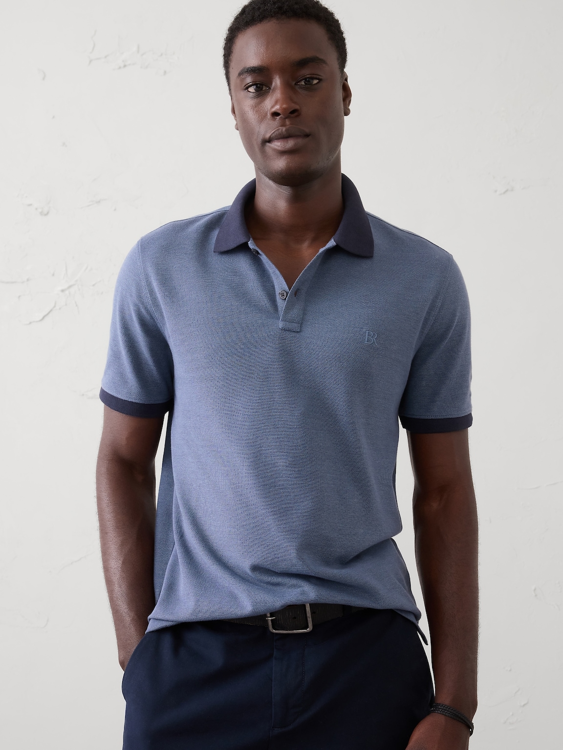 Slim-Fit Monogram Pique Polo