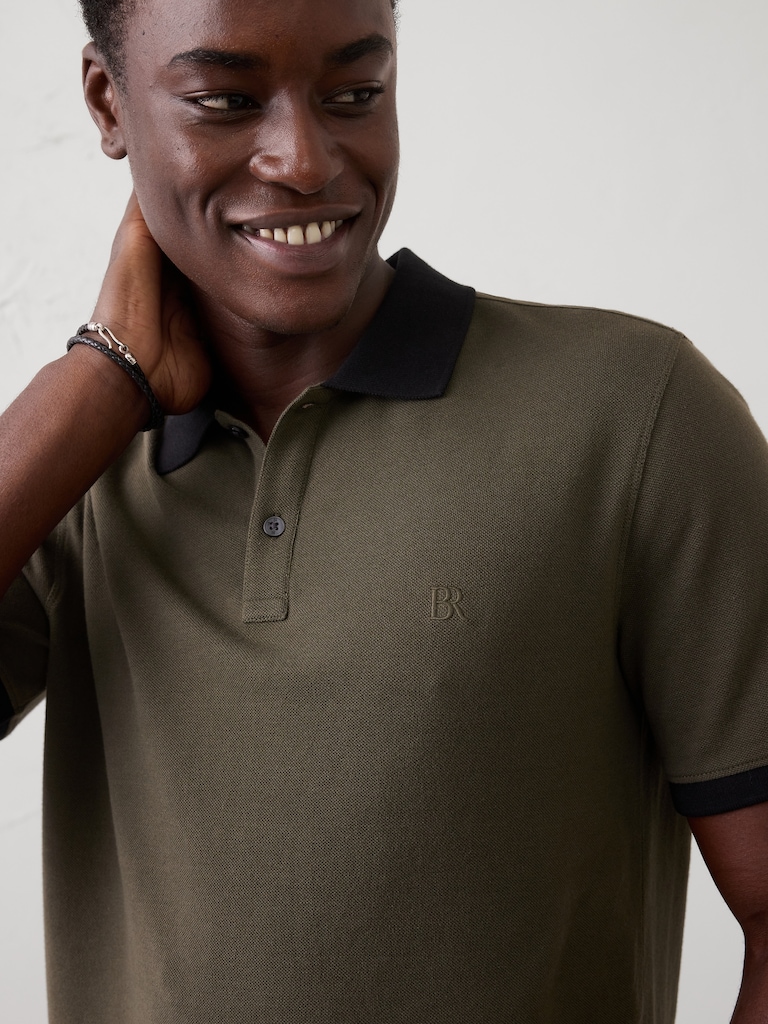Slim-Fit Monogram Pique Polo
