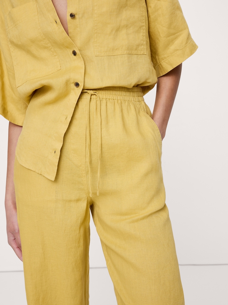 The Getaway Straight-Leg Pull-On Pant in Linen