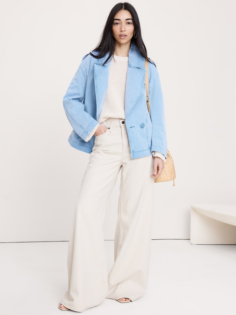 Cotton Twill Peacoat