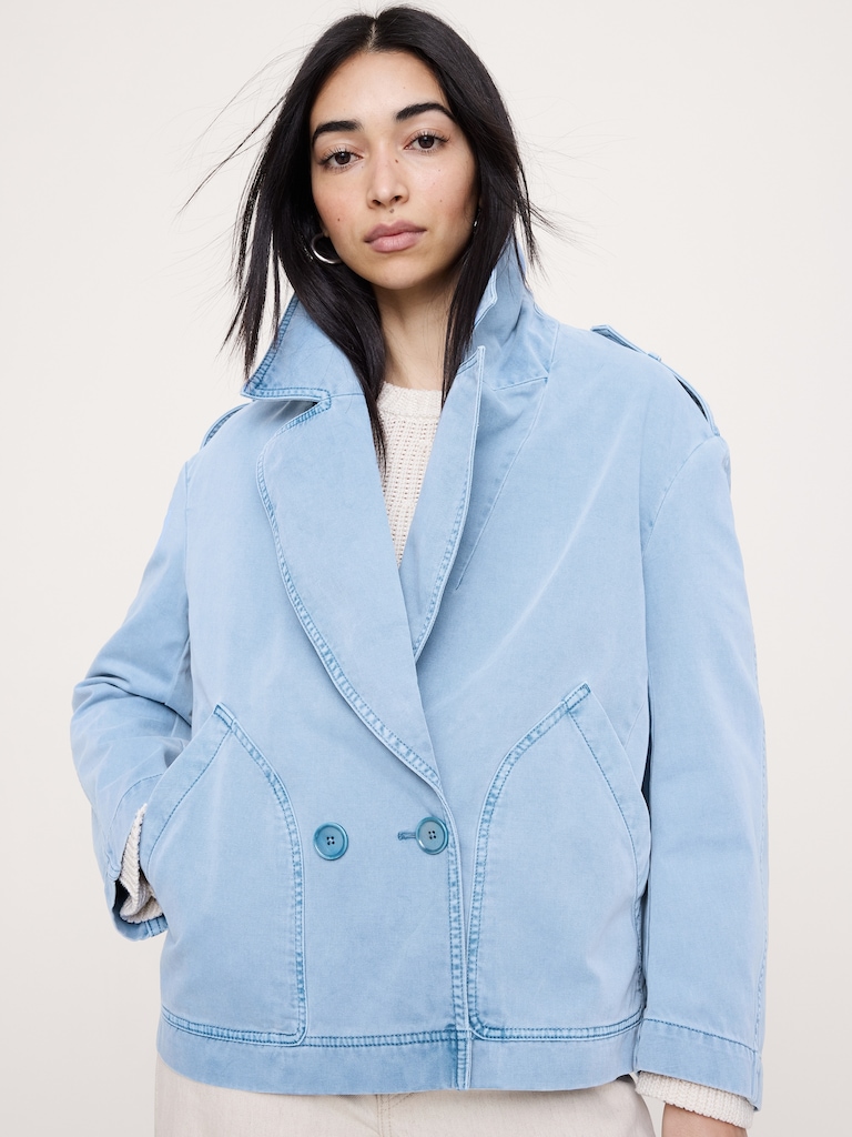 Cotton Twill Peacoat