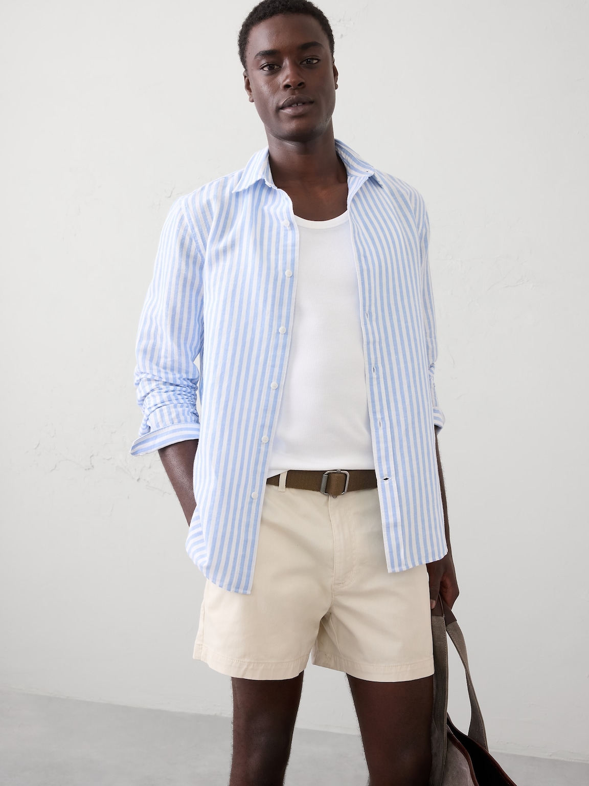 Slim-Fit Linen-Blend Shirt