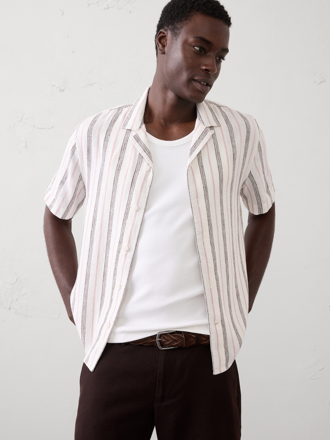 Standard-Fit Textured Resort Shirt